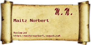 Maitz Norbert névjegykártya